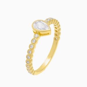 Adina Eden Pear Shape Bezel Ring